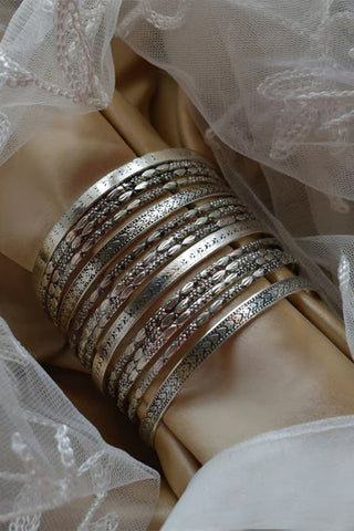 Silver Textured Bangles