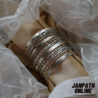 Silver Textured Bangles