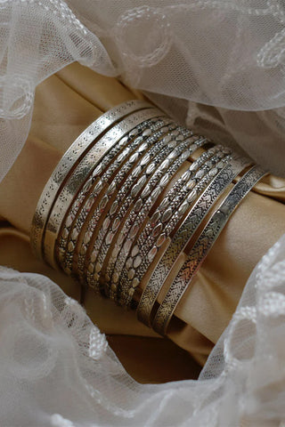 Silver Textured Bangles