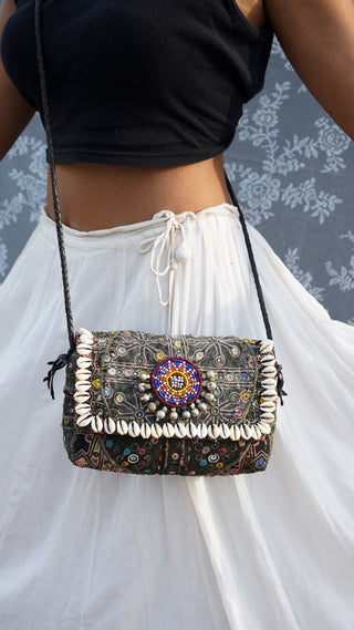 Samiksha | Vintage Kutchi Embroidered Mini Clutch