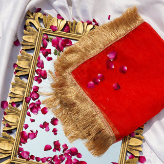 Rubina Dupatta | Red Tissue Dupatta with Golden Zari | Kinaari 2024