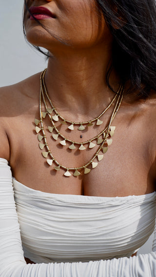 The Harmonia Three Layered Necklace | Devi Dokra Jewellery by JanpathOnline