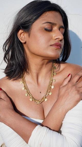 The Maia Three Layered Beaded Necklace | Devi Dokra Jewellery by JanpathOnline