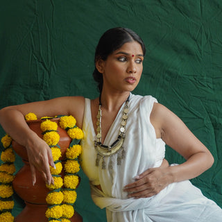 The Mahadevi Lambani Coin & Moon Necklace with Black Threads