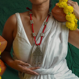 Jagadamba Red Thread  Long Necklace