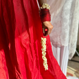Anaari | Red Raindrop Glass Bangles (Set of 12) | Kanchan October'24