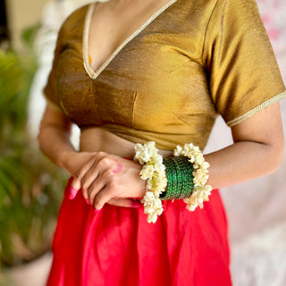 Taazgi | Green Raindrop Glass Bangles (Set of 12) | Kanchan October'24