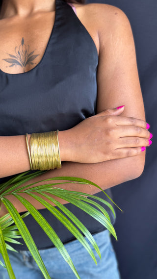 Chameli Golden Wire Mesh Wristcuff