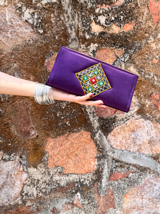 Bengani Mashru Wallet with Kutchi Patch
