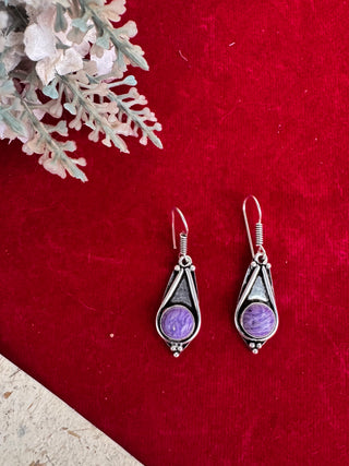 Pihu | Mini Oxidised Stone Work Earrings
