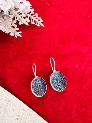 Chhavi | Mini Oxidised Stone Work Earrings