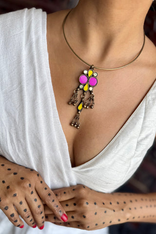 The Zara Hasli – Mirrorowork Pendant Hasli| Firdaus Afghan Jewellery