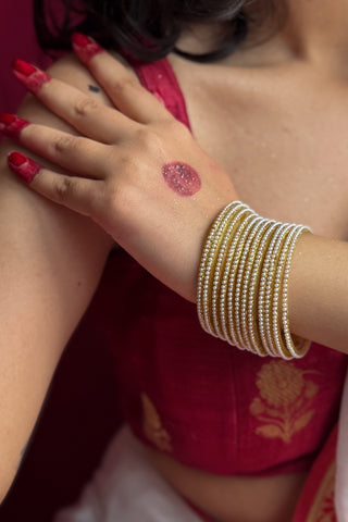 The Sunehri Moti Stack | Golden Hued Pearl Bangles