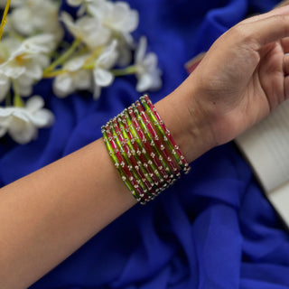 Gudhal Aur Sukusum Bangle Stack (Set of 12)