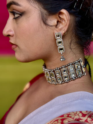 The Sheesh Mirrorwork Choker wih Earrings