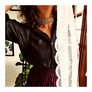 Silver Metal Beaded Choker