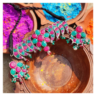 Nutan Mirror Work Chokers