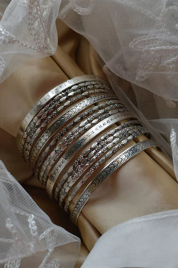 Silver Textured Bangles – JanpathOnline.com