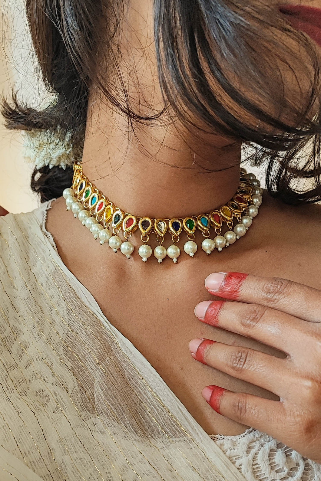 Bhanupriya Multi Color Stone Necklace