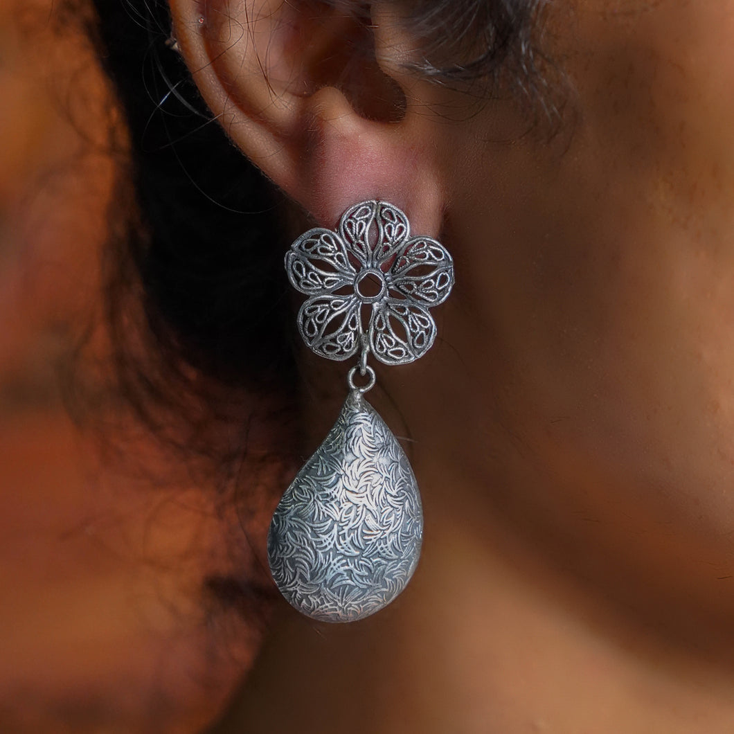 Opal Oxidized Earrings