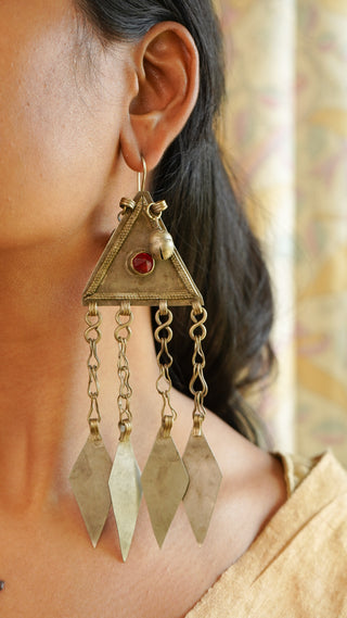 Trikon Afghani Earrings | Firdaus Afghan Jewellery