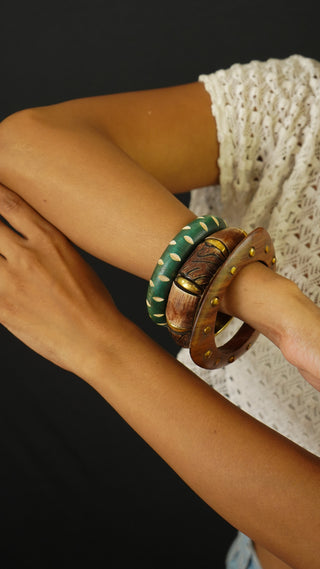 Mehr | Vintage Wooden & Resin Bangle Stack