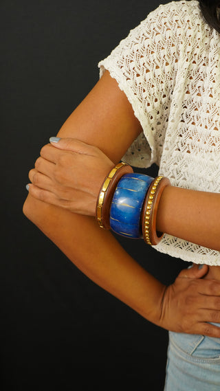 Mahek | Vintage Wooden & Resin Bangle Stack