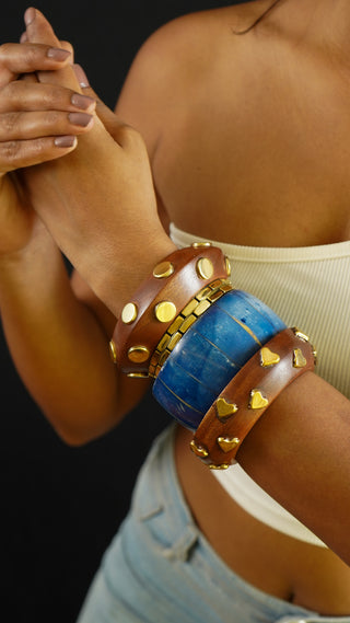 Mahsa | Vintage Wooden & Resin Bangle Stack