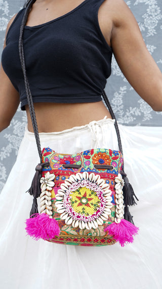 Kalindi | Multicolored Hand Emroidered Potli