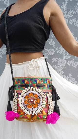 Hetal | Multicolored Hand Emroidered Potli