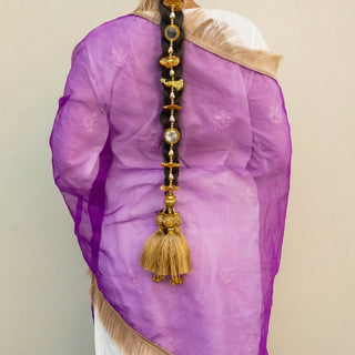Sugandha Dupatta | Purple Tissue Dupatta with Golden Zari | Kinari 2024