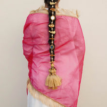 Load image into Gallery viewer, Mehr Dupatta | Hot Pink Tissue Dupatta with Golden Zari | Kinaari 2024
