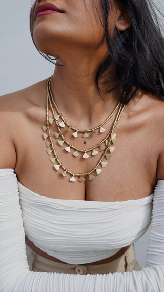 The Harmonia Three Layered Necklace | Devi Dokra Jewellery by JanpathOnline