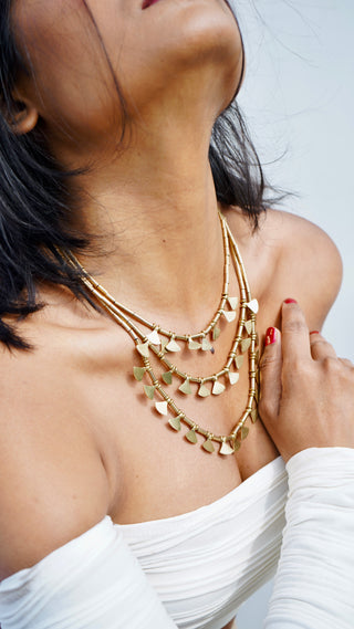 The Harmonia Three Layered Necklace | Devi Dokra Jewellery by JanpathOnline