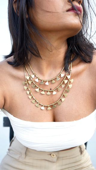 The Harmonia Three Layered Necklace | Devi Dokra Jewellery by JanpathOnline