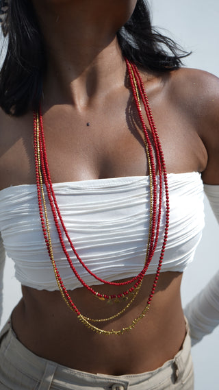 Katerina Red Beaded Necklaces | Devi Dokra Necklace by JanpathOnline