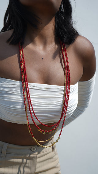 Katerina Red Beaded Necklaces | Devi Dokra Necklace by JanpathOnline