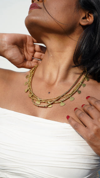 The Maia Three Layered Beaded Necklace | Devi Dokra Jewellery by JanpathOnline