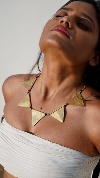 Bia Triangle Necklace | Devi Dokra Jewellery by JanpathOnline