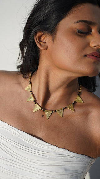 Cora Triangle Necklace | Devi Dokra Jewellery by JanpathOnline