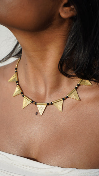 Cora Triangle Necklace | Devi Dokra Jewellery by JanpathOnline