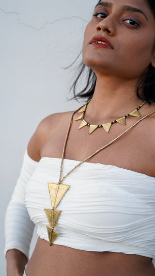 The Triangular Necklace Stack | Devi Dokra Jewellery by JanpathOnline