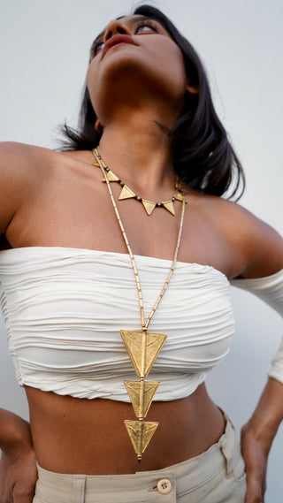 The Triangular Necklace Stack | Devi Dokra Jewellery by JanpathOnline