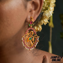 Load image into Gallery viewer, Kajal | Swan Motif Stonework Earrings | Abhushanam
