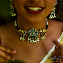 Load image into Gallery viewer, Vijayathi | Elephant Motif Choker Set | Abhushanam
