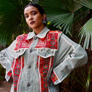 Durga Patchwork Denim Jacket | Durga Pujo & Navratri Special Hasrat Gully Drop