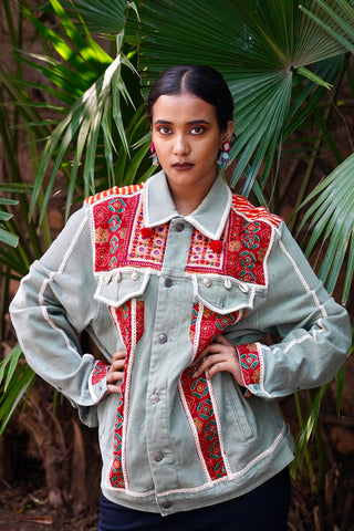 Durga Patchwork Denim Jacket | Durga Pujo & Navratri Special Hasrat Gully Drop