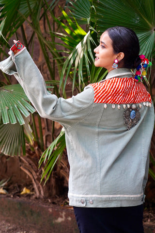 Durga Patchwork Denim Jacket | Durga Pujo & Navratri Special Hasrat Gully Drop