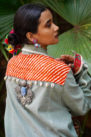 Durga Patchwork Denim Jacket | Durga Pujo & Navratri Special Hasrat Gully Drop