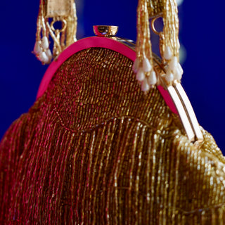 The Zareen ~ Gold Glass Beaded Bag | Bheeni Bheeni